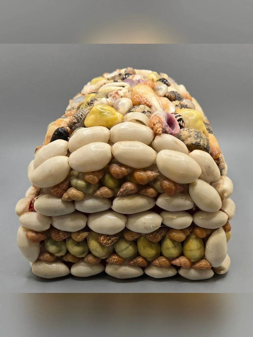 Handmade Seashell Jewelry Box Organizer Circa 1950s Kitsch